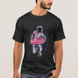 Astronaut In Pink Flamingo Swim Ring Kids Men Wome T-Shirt