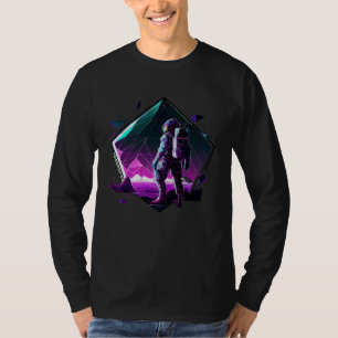 Astronaut in Space Aesthetic Wave Planet Eclipse T-Shirt