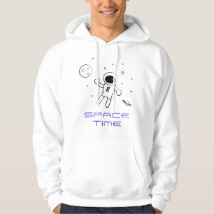 Astronaut In Space - Art in Black, White & Purple Hoodie