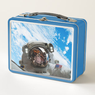 Astronaut in Space Metal Lunch Box
