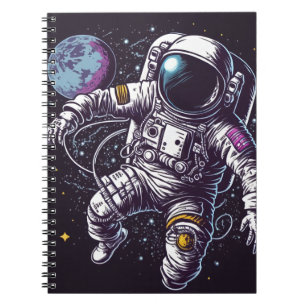 Astronaut in space notebook