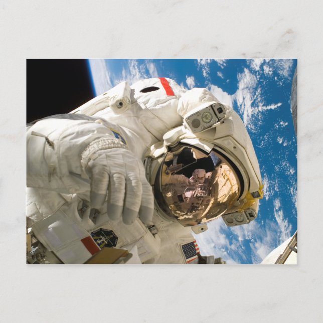 Astronaut in Space Photo Space Shuttle Discovery Postcard (Front)