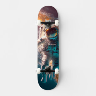 astronaut in space skateboard