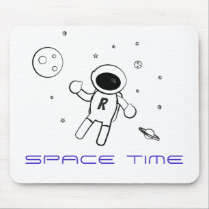 Astronaut In Space - Sketched Art in Black & White Mouse Mat
