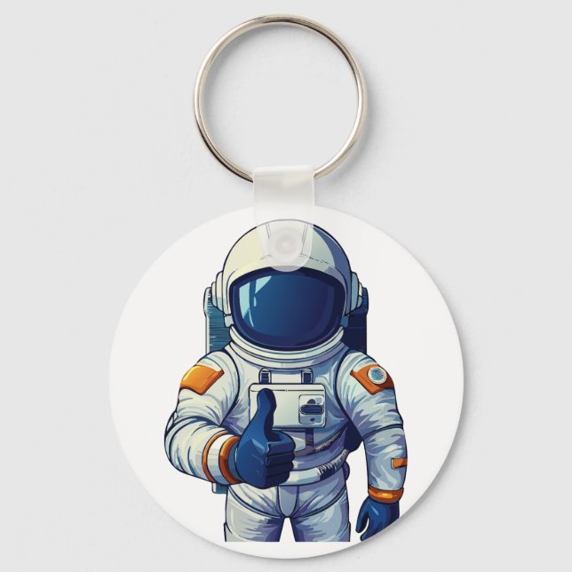 astronaut in space suit showing thumb up  key ring (Front)
