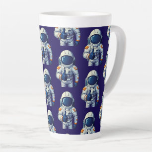 astronaut in space suit showing thumb up  latte mug