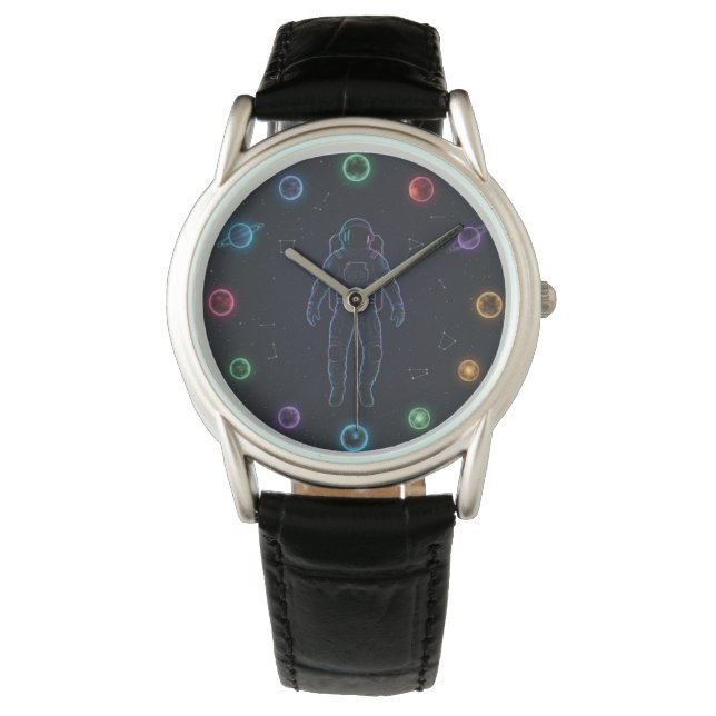 Astronaut in Space Watch | Colorful Cosmic Planets (Front)