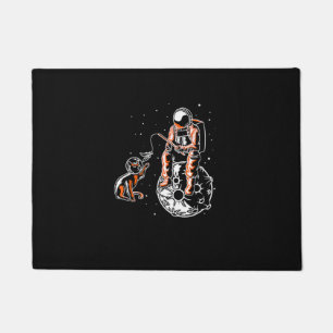 Astronaut In Space With Cat Funny Cat Lover Doormat