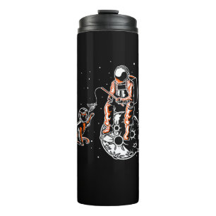 Astronaut In Space With Cat Funny Cat Lover Thermal Tumbler