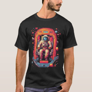 Astronaut In Spaceship Space Planet T-Shirt