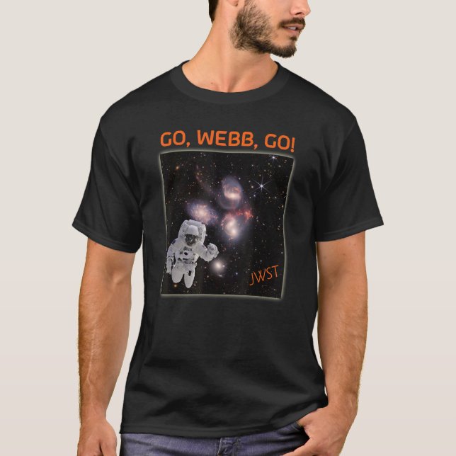 Astronaut in Stephanu2019s Quintet Webb Space Tele T-Shirt (Front)