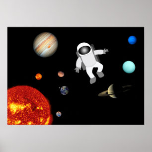 Astronaut in the Solar System Poster