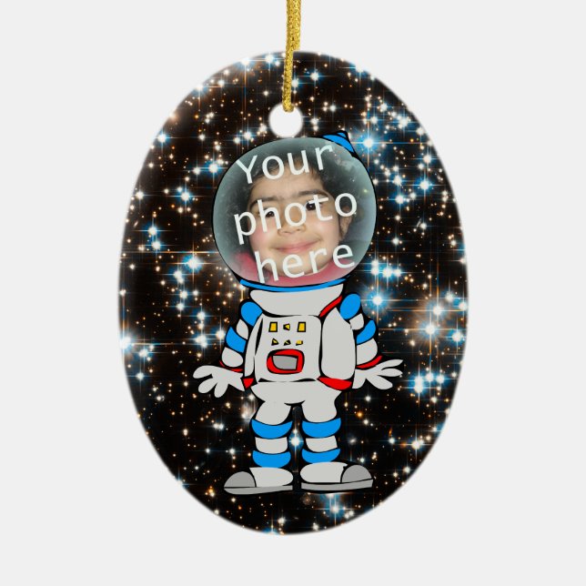 Astronaut in Training - Astro Child Template Ceramic Tree Decoration (Front)
