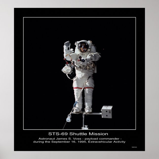 Astronaut James S. Voss Outer Space Walk Poster (Front)