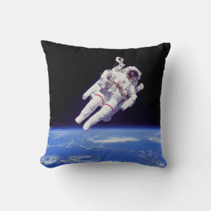 Astronaut Jetpack Spacewalk Earth Orbit Photo Cushion