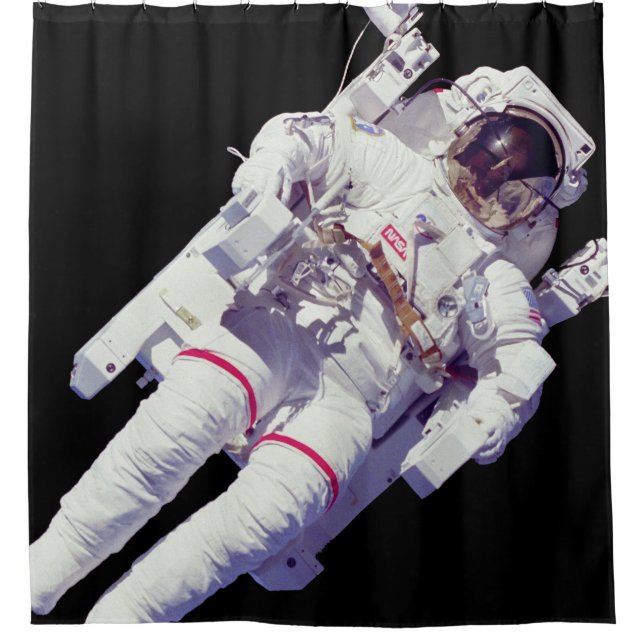 Astronaut Jetpack Spacewalk Earth Orbit Photo Shower Curtain (Front)
