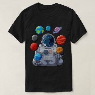 Astronaut Juggling Planets Art T-Shirt