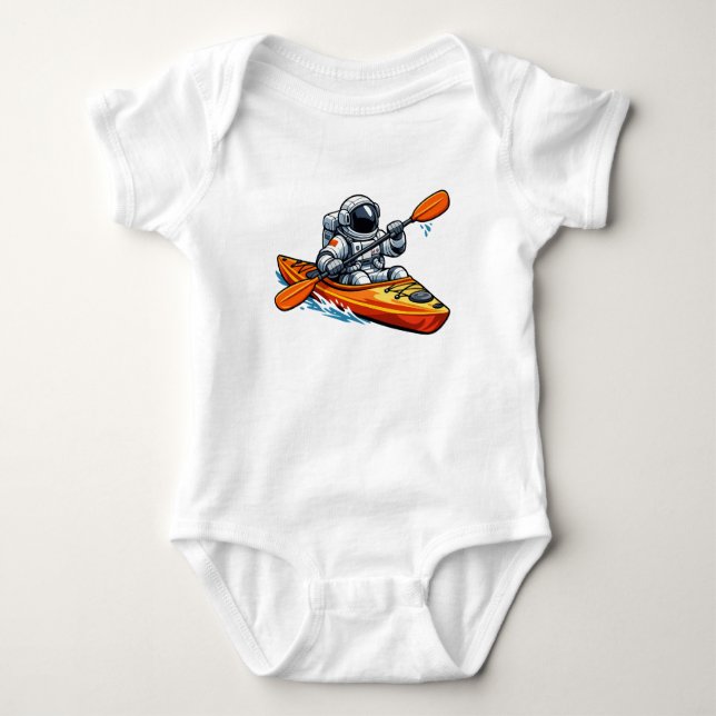 . Astronaut Kayaking Baby Bodysuit (Front)