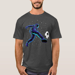 Astronaut Kicking Soccer Ball in Space T-Shirt
