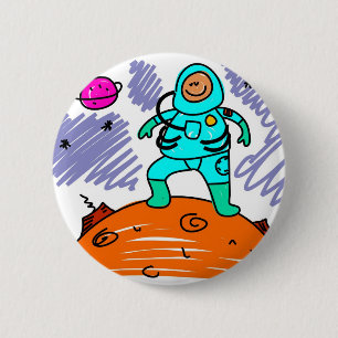 Astronaut Kid 6 Cm Round Badge