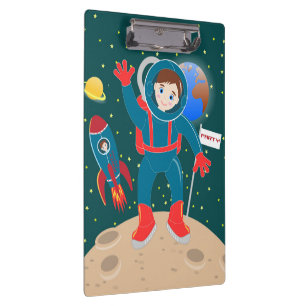Astronaut kid birthday party clipboard