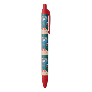 Astronaut kid on the moon birthday party black ink pen