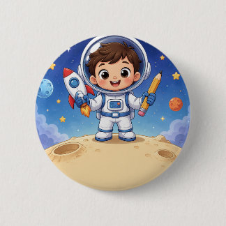 Astronaut Kid Ready to Explore 6 Cm Round Badge