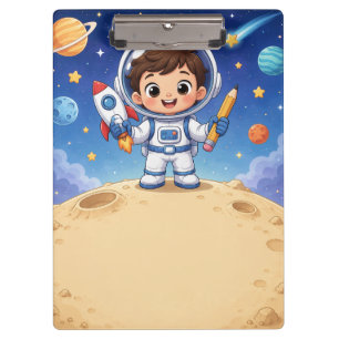 Astronaut Kid Ready to Explore School Noteboo Clipboard