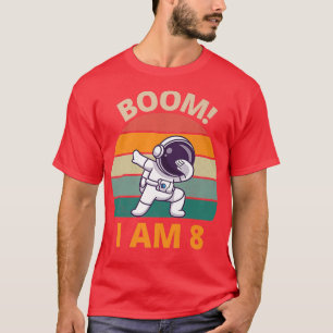 Astronaut Kids Dabbing Birthday 8 Years Old Birthd T-Shirt