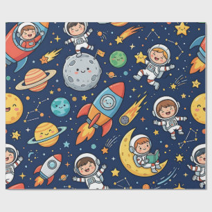 Astronaut Kids Space Wrapping Paper