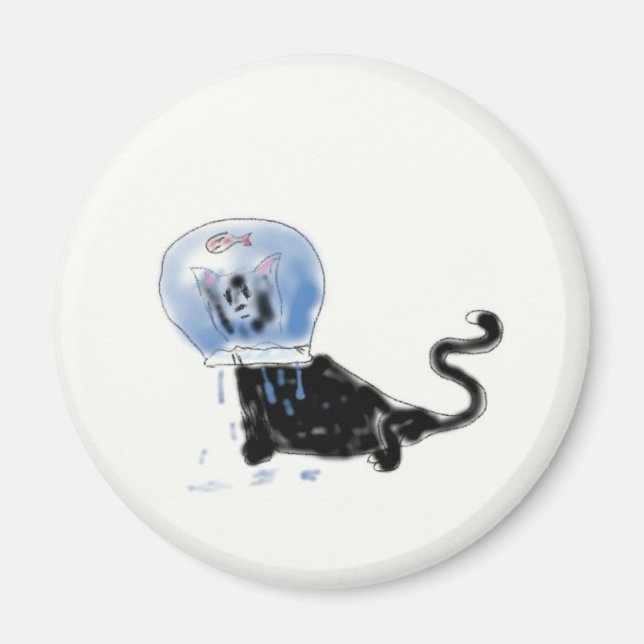 astronaut kitteh magnet (Front)