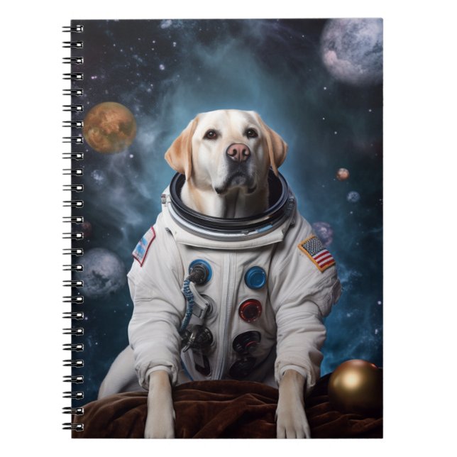 Astronaut Labrador in Space Kids School Notebook (Front)