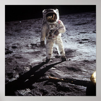 astronaut landing on the moon poster