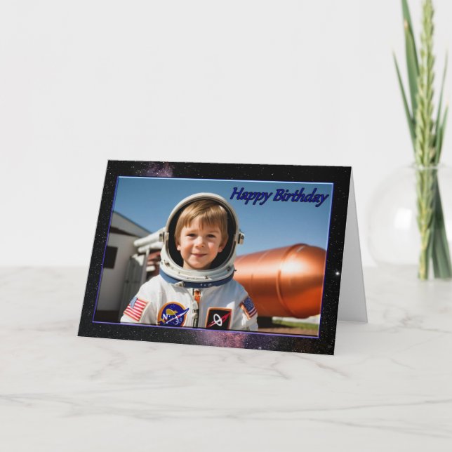 Astronaut Lift Off Boy's Birthday Card (Front)
