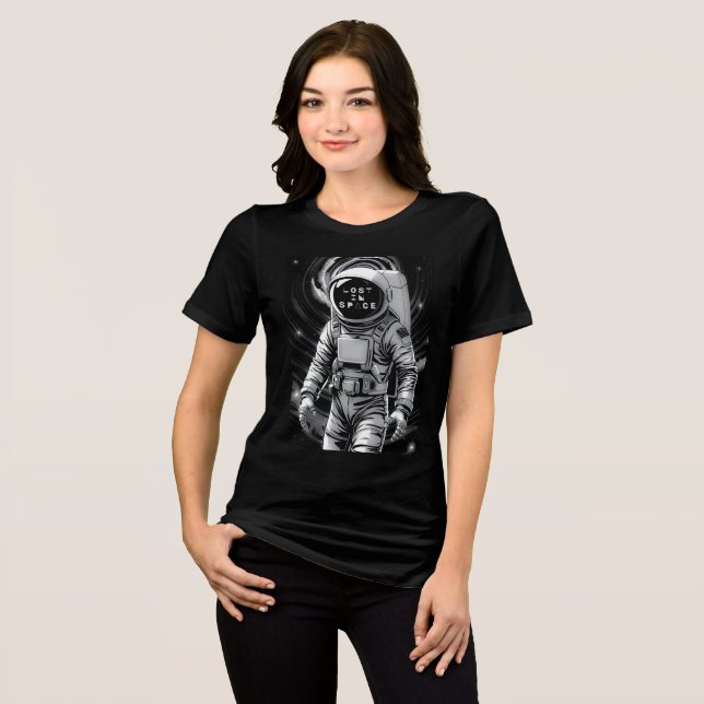 Astronaut Lost in Space - Retro Sci-Fi Tri-Blend Shirt (Front Full)