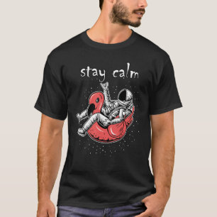 Astronaut Lounging In Space Stay Calm Graphic T-Shirt