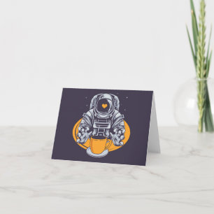 Astronaut Love Coffee Card