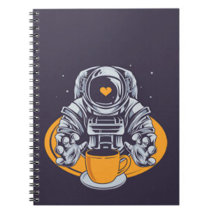 Astronaut Love Coffee Notebook