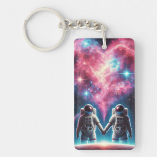 Astronaut Love Cosmic Keychain - Space Design