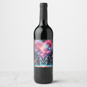 Astronaut Love Custom Wine Label