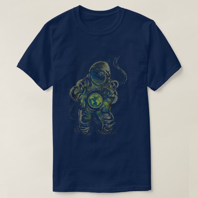 Astronaut Love Earth by Tobe Fonseca T-Shirt (Design Front)