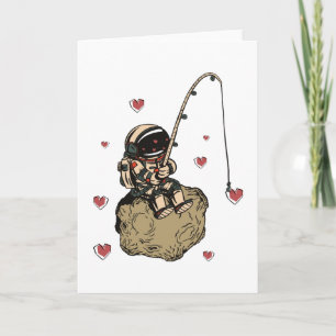 Astronaut Love Valentine Heart Card