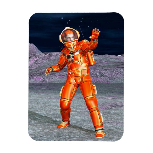 Astronaut Mars Explorer Alien Planet Space Art Magnet (Vertical)