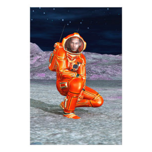 Astronaut Mars Explorer Alien Planet Space Art Photo Print
