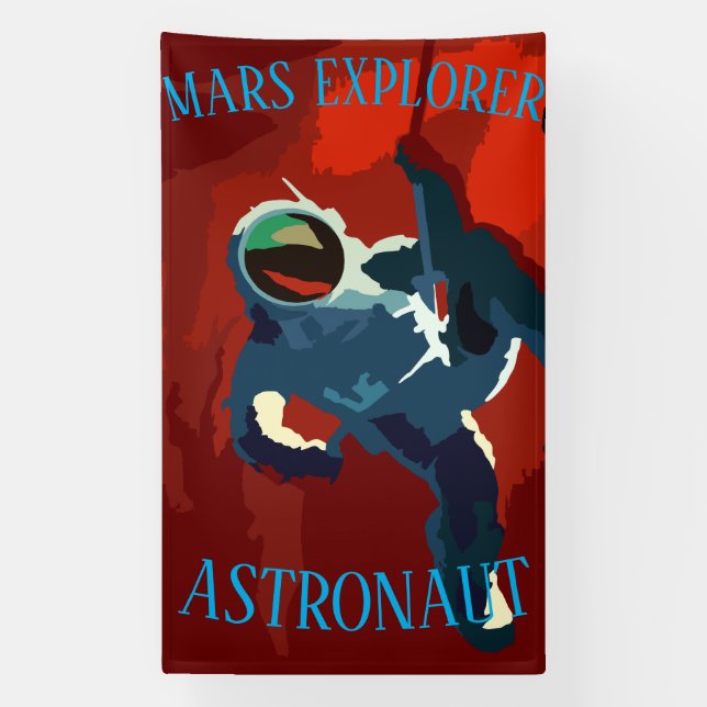 Astronaut Mars Explorer Space Travel Vacation Banner (Vertical)