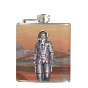 Astronaut Mars - Space Explorer on Alien Planet Hip Flask