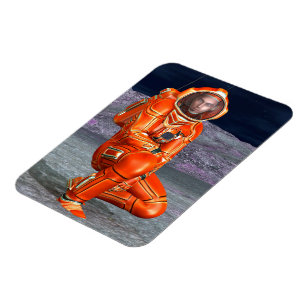 Astronaut Mars Space Explorer on Alien Planet Magnet