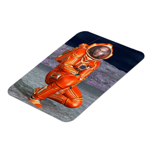 Astronaut Mars Space Explorer on Alien Planet Magnet (Left Side)
