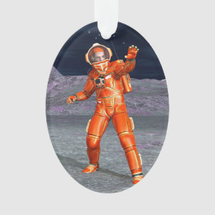 Astronaut Mars Space Explorer on Alien Planet Ornament