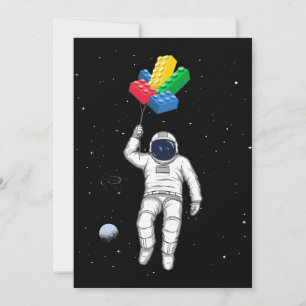 Astronaut Master Builder, Building Blocks Invitation